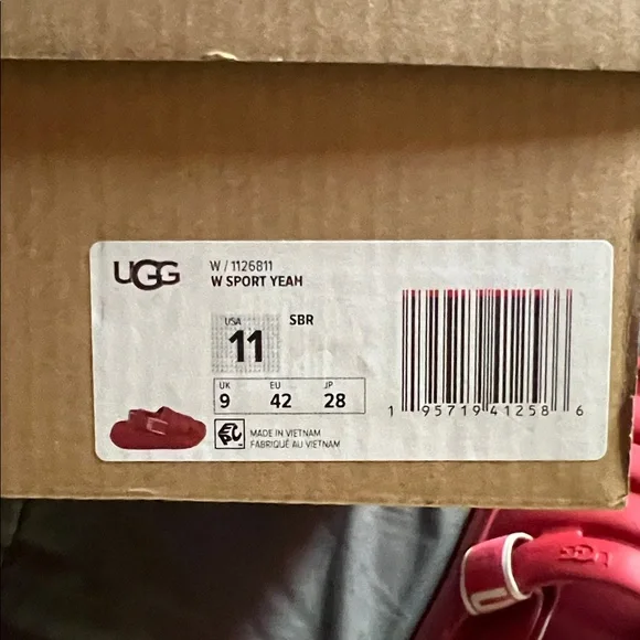 UGG Bold Red Slide Sandals - Picture 5 of 5